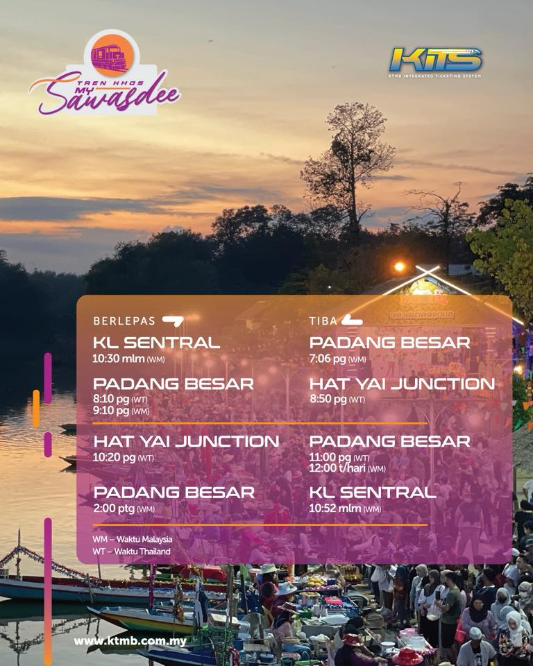 KTMB Tawar Tren Khas ke Hat Yai Jun Ini : Cuti Hujung Bulan Jadi Lebih Menarik!